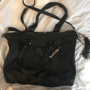 Cole Han large black leather satchel